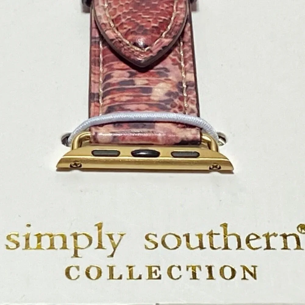 Apple‎ Watch Band Sz38-40mm Simply Southern 2-Piece Leather Snake Skin Design